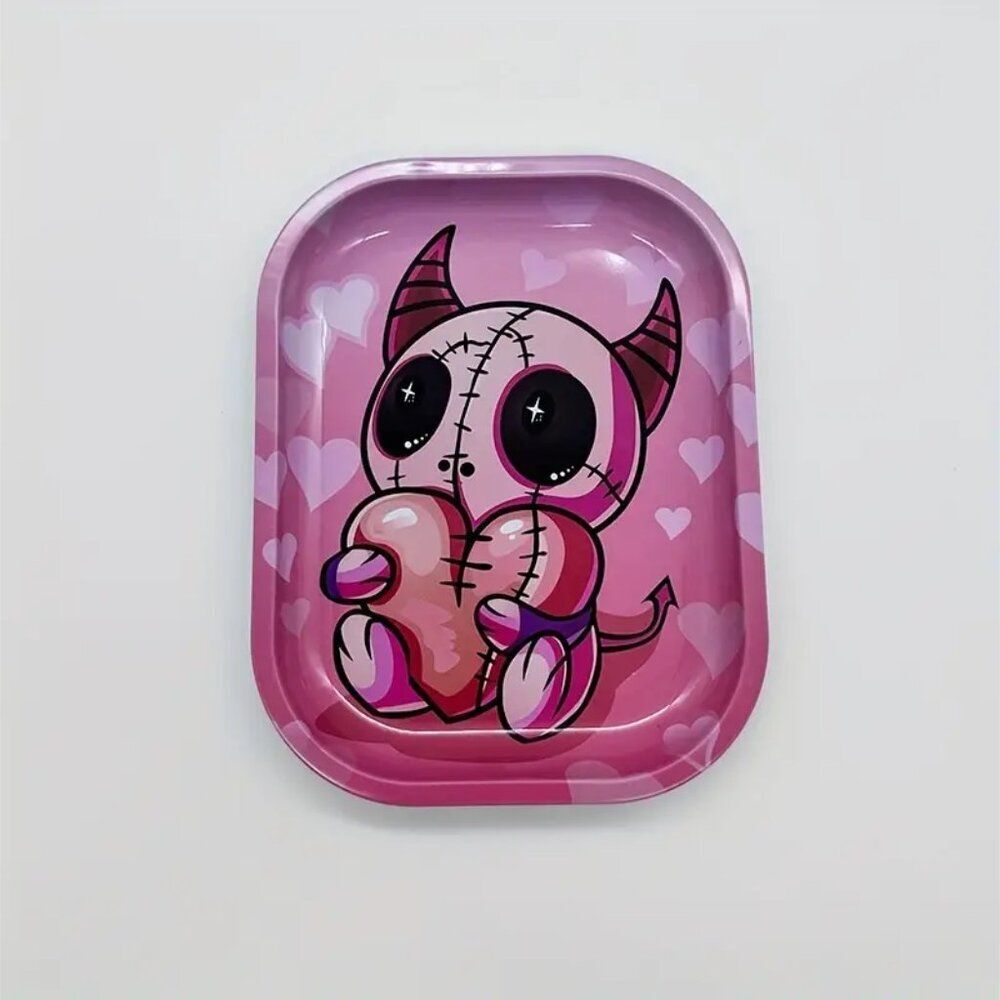 Girl Smoking or Devil With Heart Metal Rolling Tray